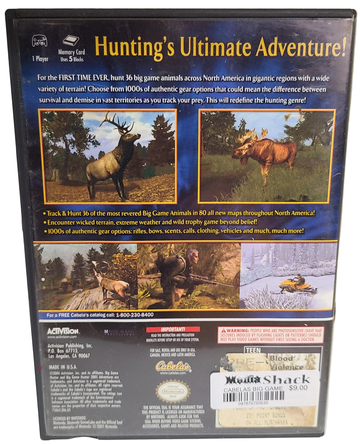 Cabela's Big Game Hunter 2005 Adventures Gamecube