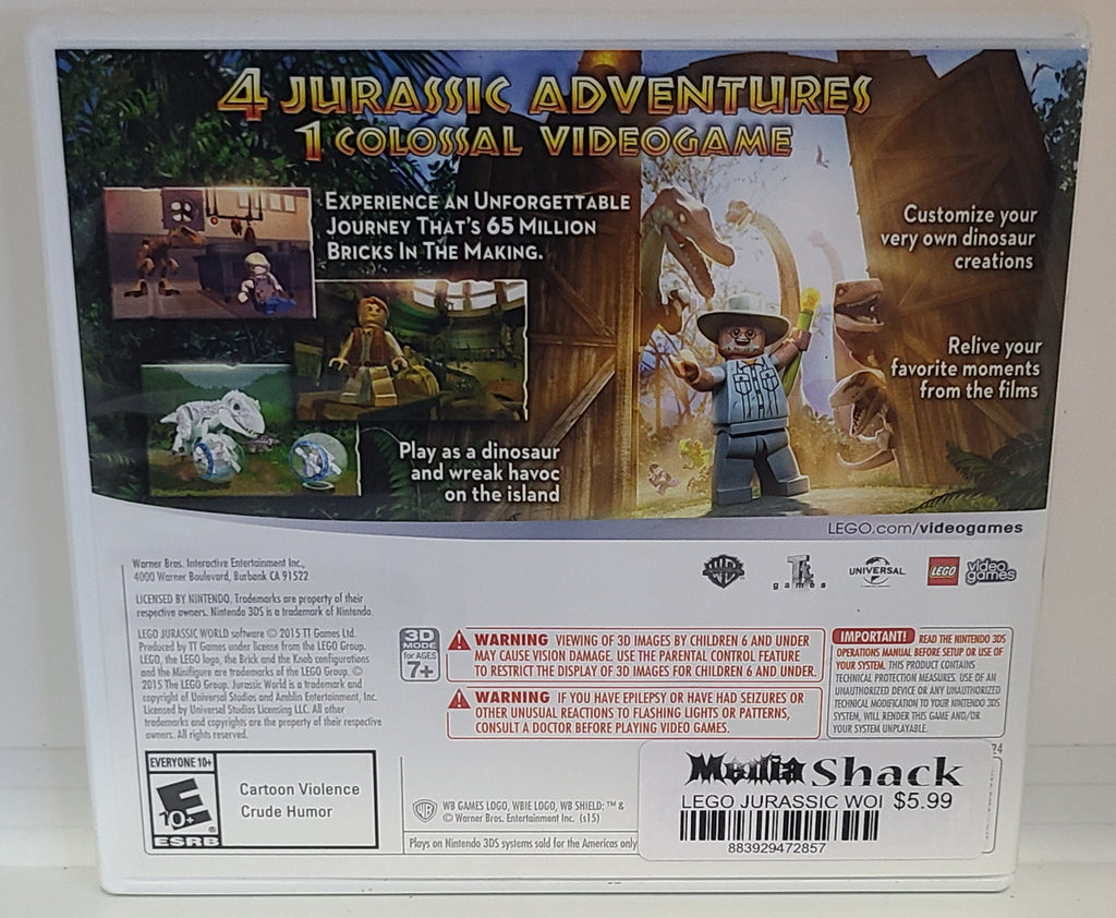 Lego Jurassic World Nintendo 3DS