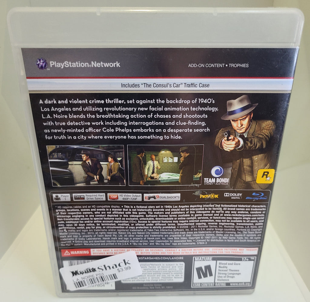 L.A. Noire Playstation 3 PS3