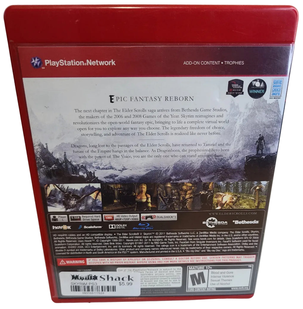 The Elder Scroll V Skyrim Playstation 3 PS3