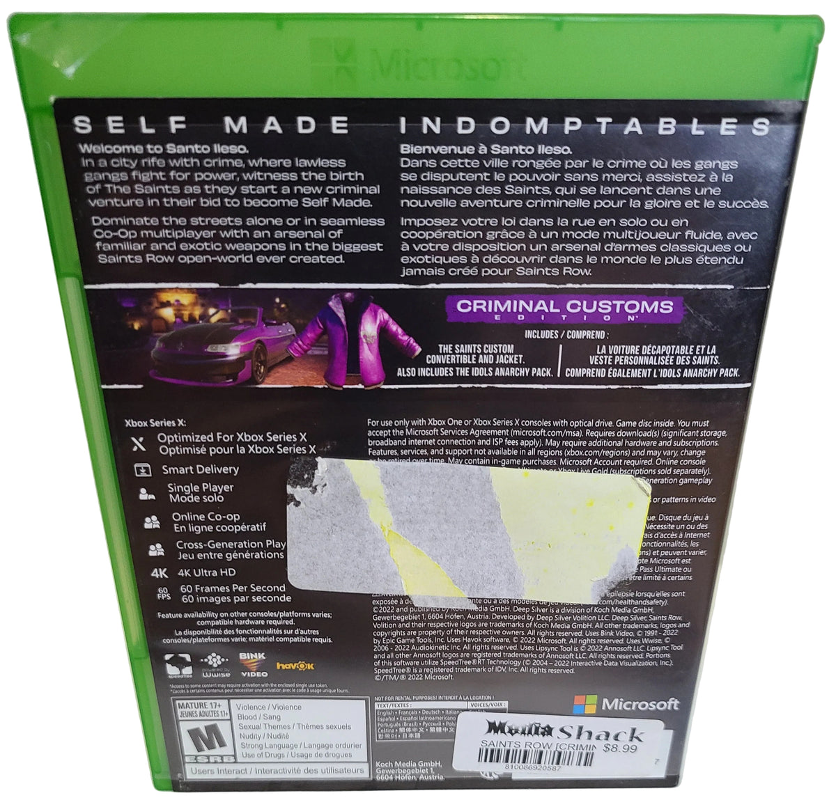 Saints Row Criminal Customs Edition Xbox One Series X/S
