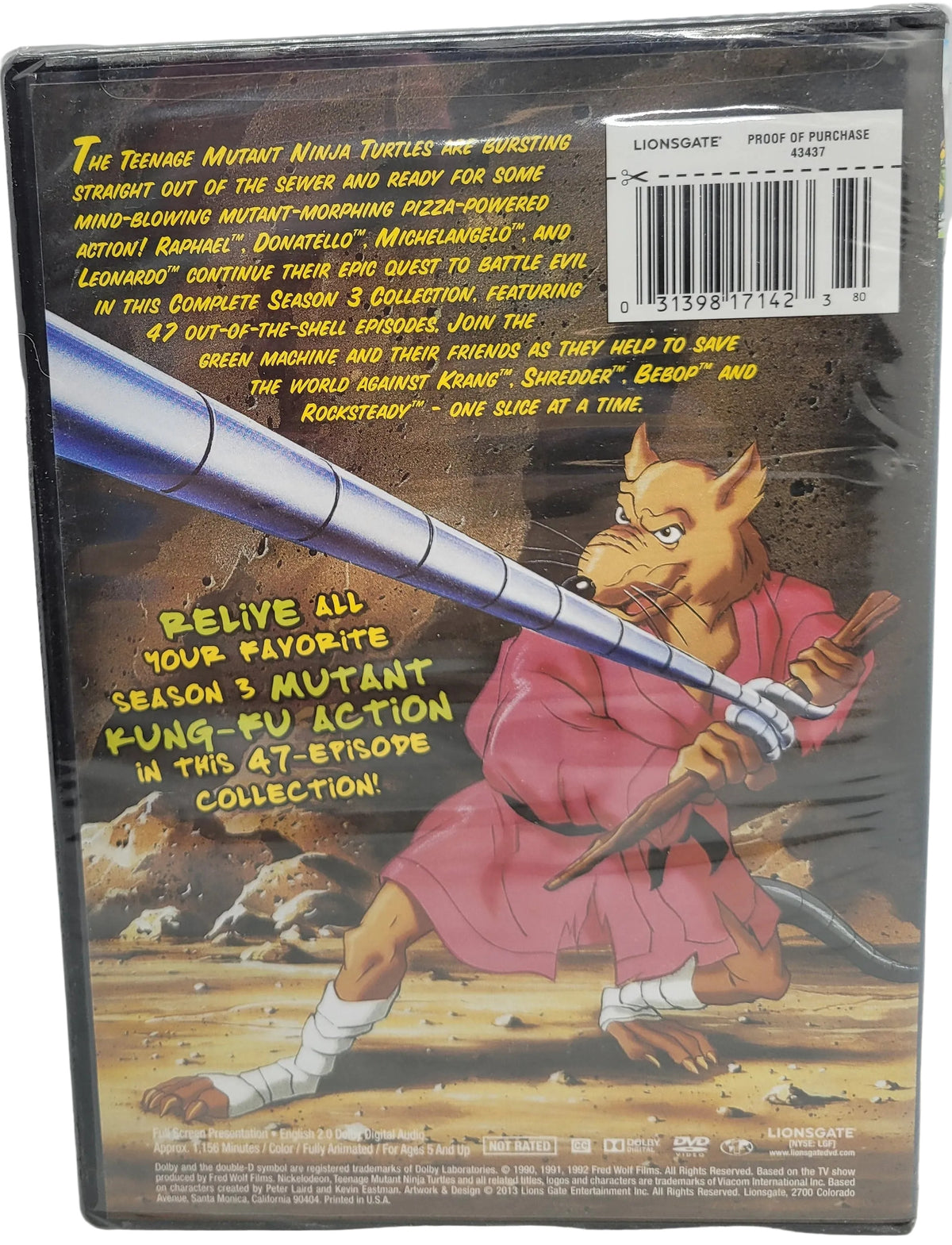 Teenage Mutant Ninja Turtles Season 3 DVD