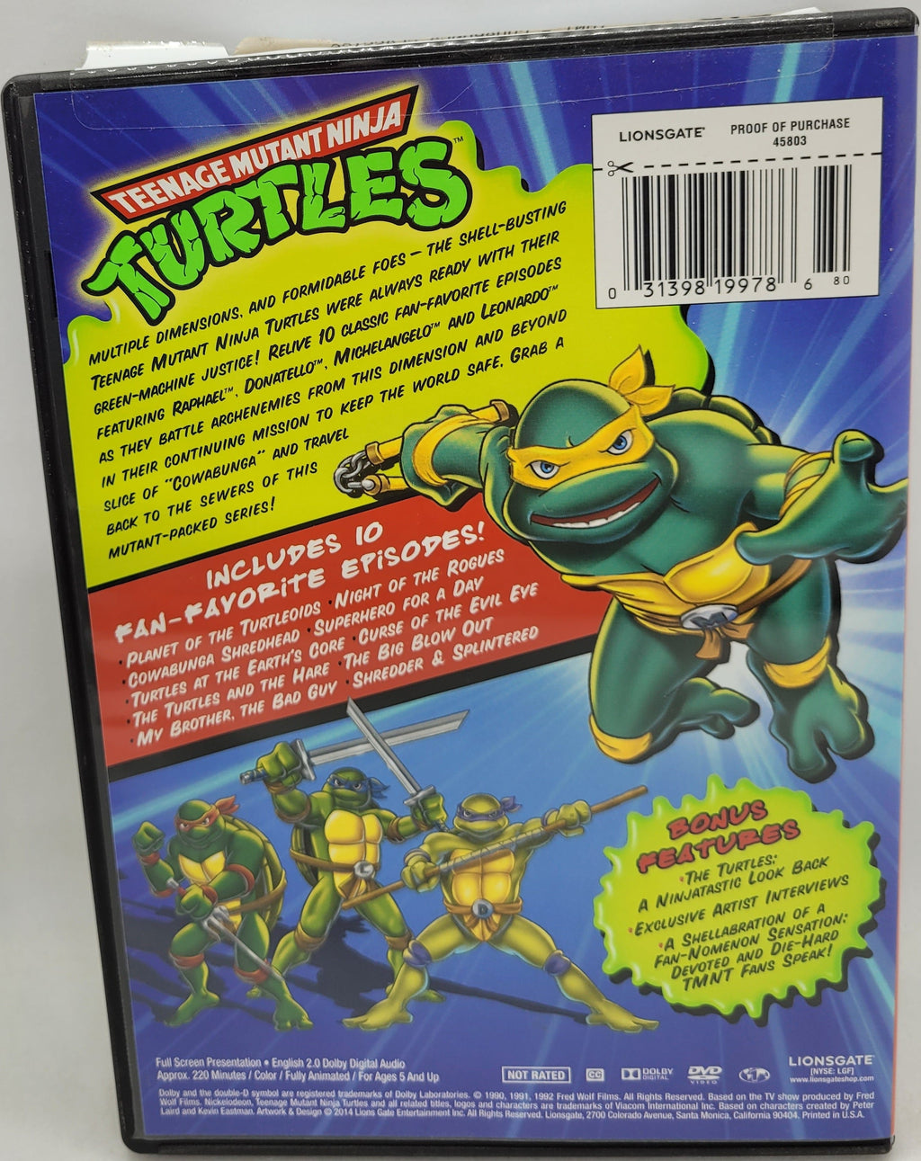 Teenage Mutant Ninja Turtles Cowabunga Classics DVD