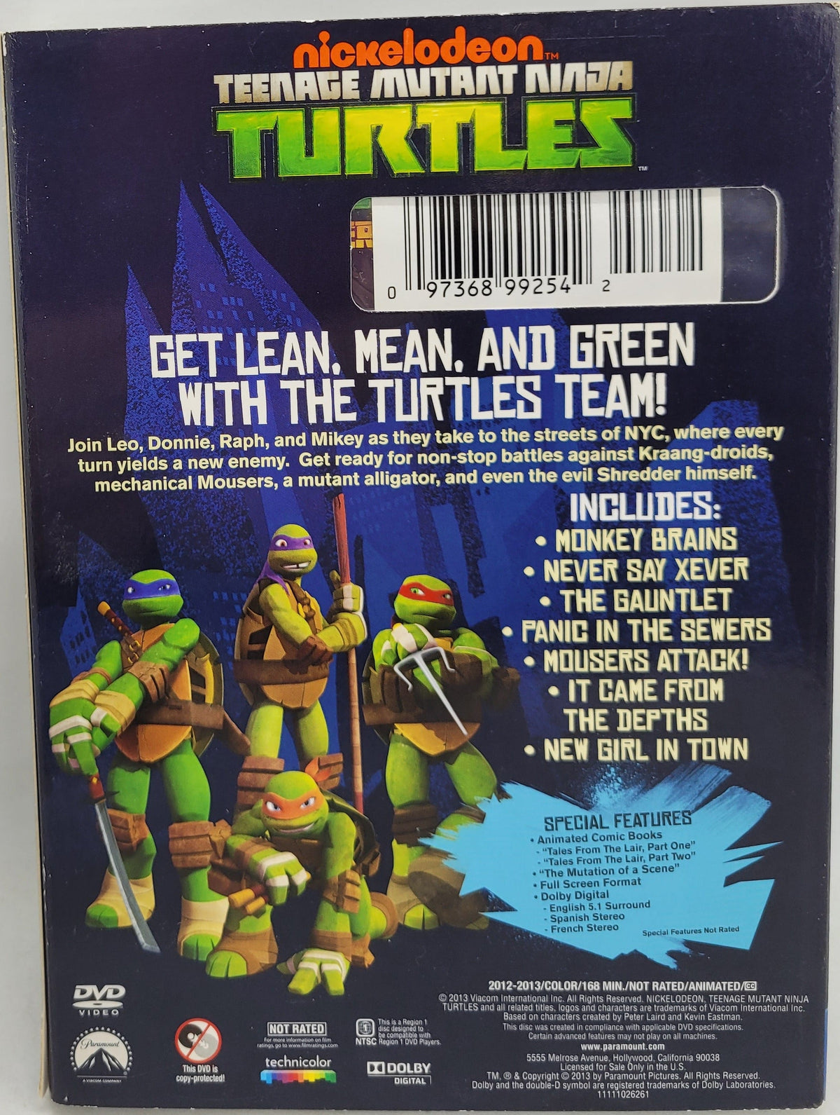 Teenage Mutant Ninja Turtles Enter Shedder DVD