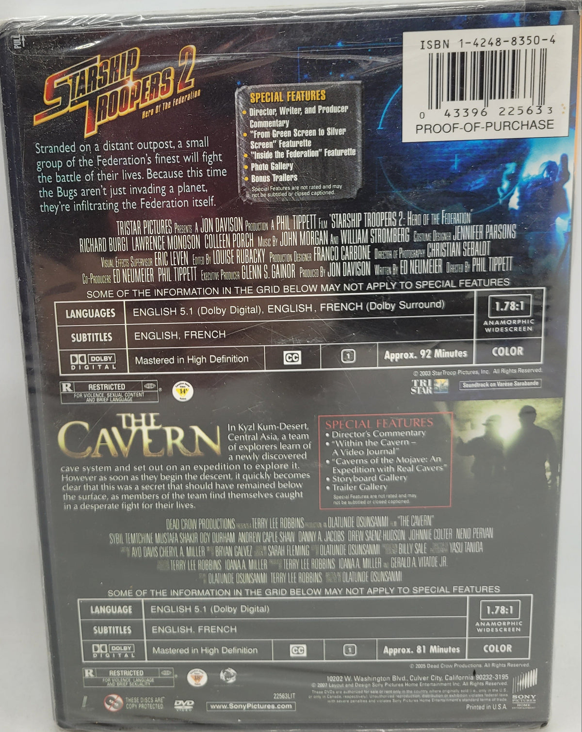 Starship Troppers 2 & The Cavern DVD