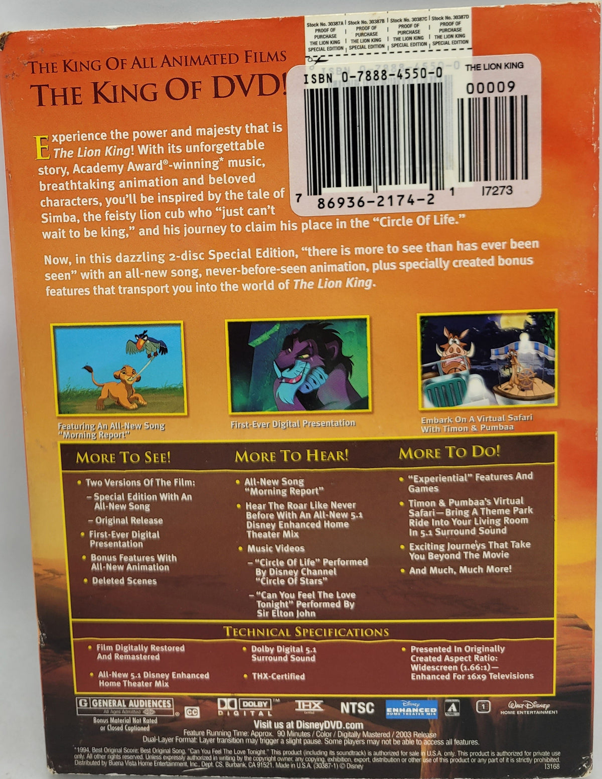 The Lion King Platinum Edition DVD