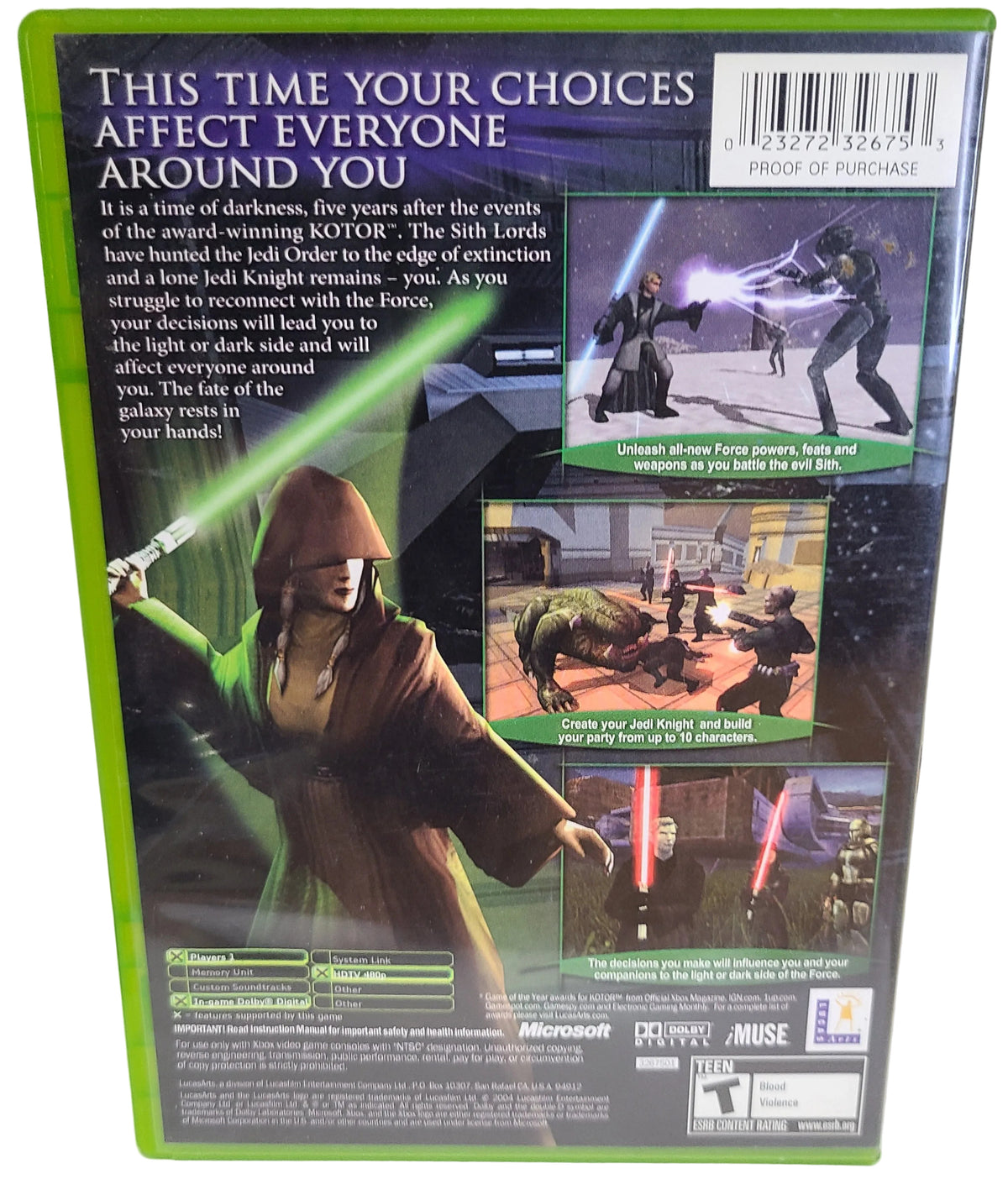 Star Wars Knights of the Old Republic II The SIth Lords Xbox