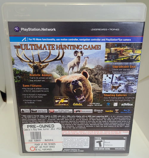 Cabela's Big Game Hunter 2012 Playstation 3 PS3