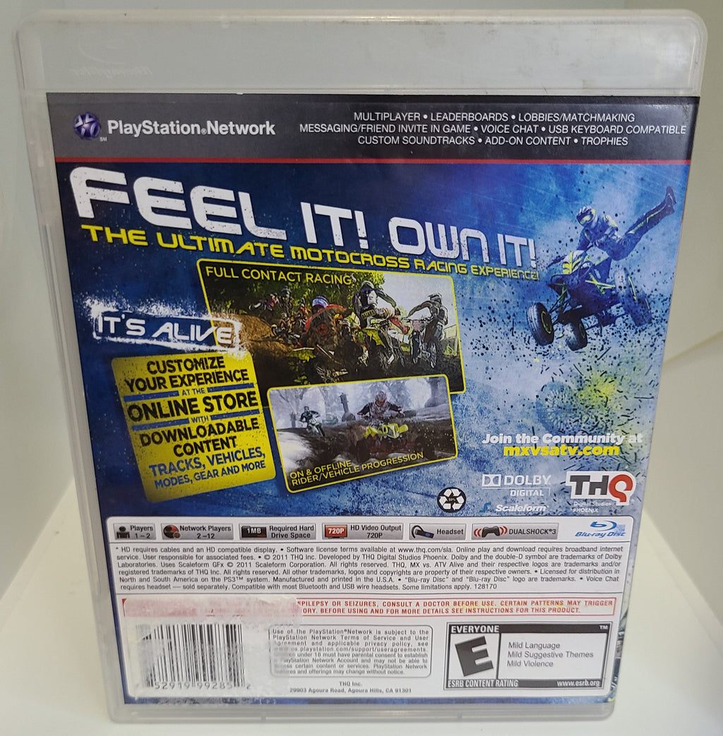 MX vs ATV Alive Playstation 3 PS3