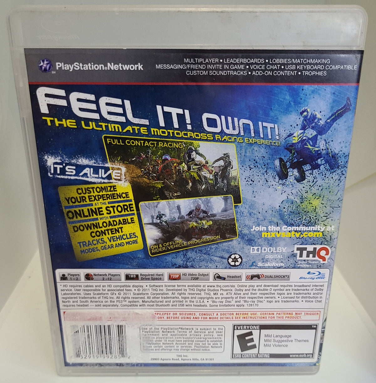 MX vs ATV Alive Playstation 3 PS3