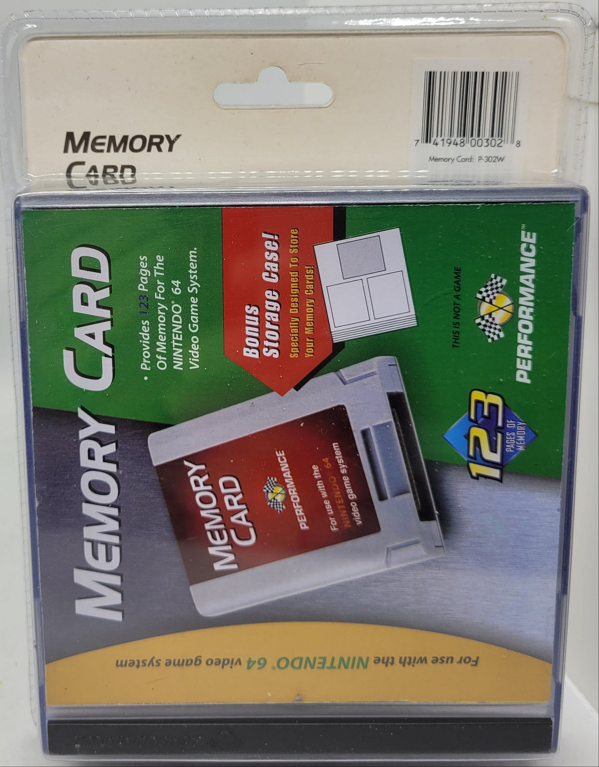 Performance Memory Card with Storage Case For Nintendo 64 N64