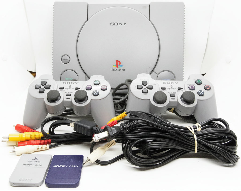 Playstation One 2 Controllers, 2 Mem Cards Bundle PS1